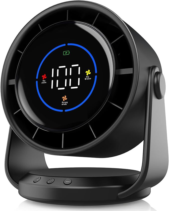Desk Fan, Turbo Table Fan for Bedroom, 100-Speed Digital Display, Low Noise, 105° Adjustable Til... | Amazon (US)
