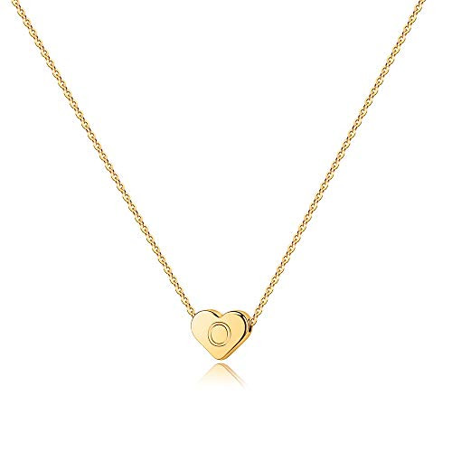 Turandoss Tiny Initial O Necklace for Women - 14K-Gold-Plated Heart Initial A Necklaces Tiny Heart Necklace Gifts for Women | Amazon (US)