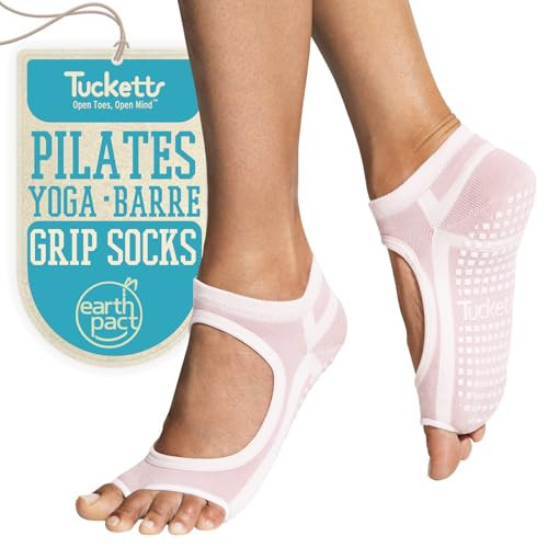 Tucketts Allegro Pilates Toeless Yoga Socks with Grips for Women, Toeless Socks For Women, Pilates Grip Socks, Pilates Socks Women, L/XL, 1 Pair Relaxing Petal | Amazon (US)