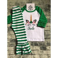 Girl Unicorn St.patrick's Day Shirt, Kid Toddler Baby St.patrick Day Outfit, Outfit | Etsy (US)