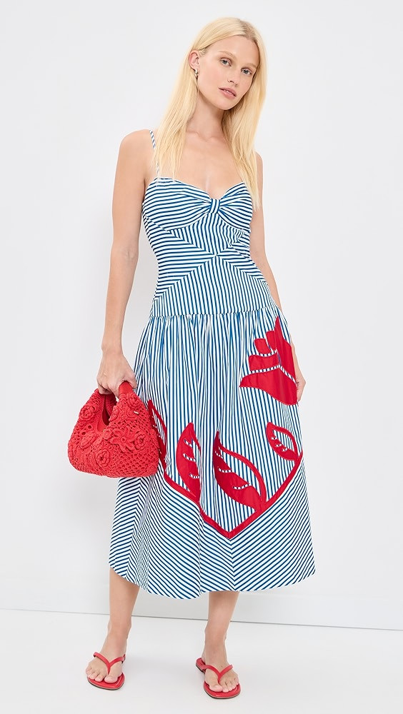 Sky Stripes Blue Sleeveless Midi Dress | Shopbop