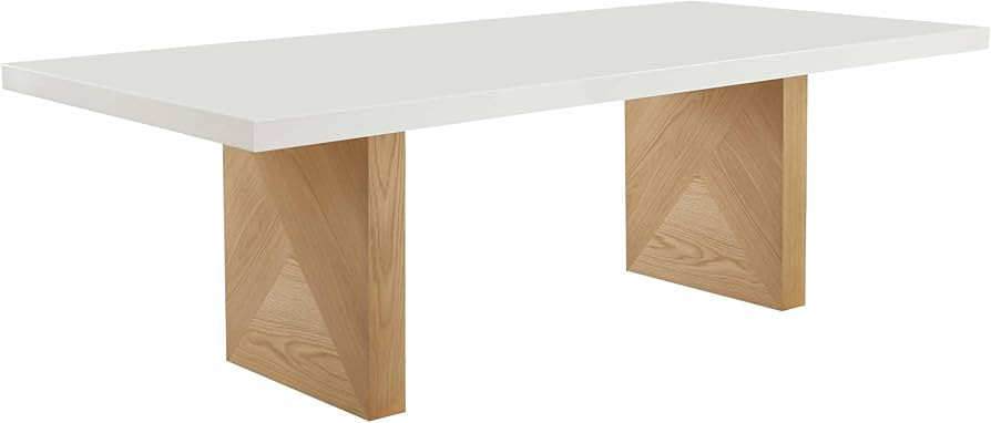 Tov Furniture Madeline White Gloss and Natural Ash Dining Table | Amazon (US)