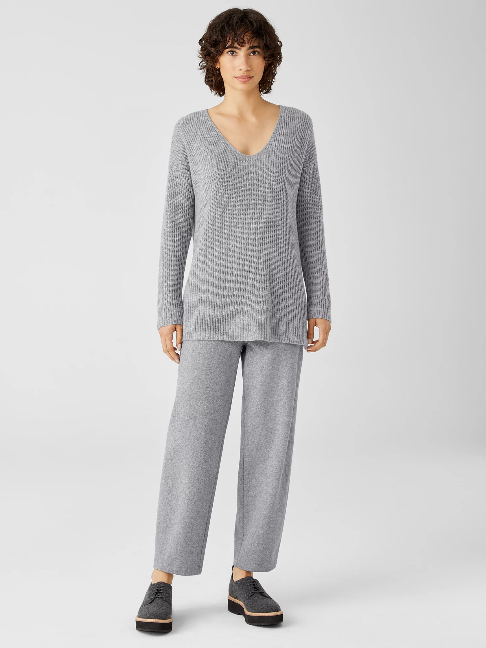 Italian Cashmere V-Neck Long Top | Eileen Fisher