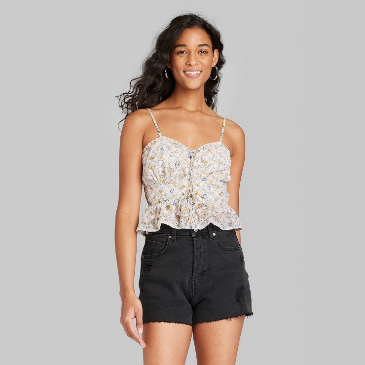 Women's Strappy Lace-Up Peplum Tank Top - Wild Fable™ | Target