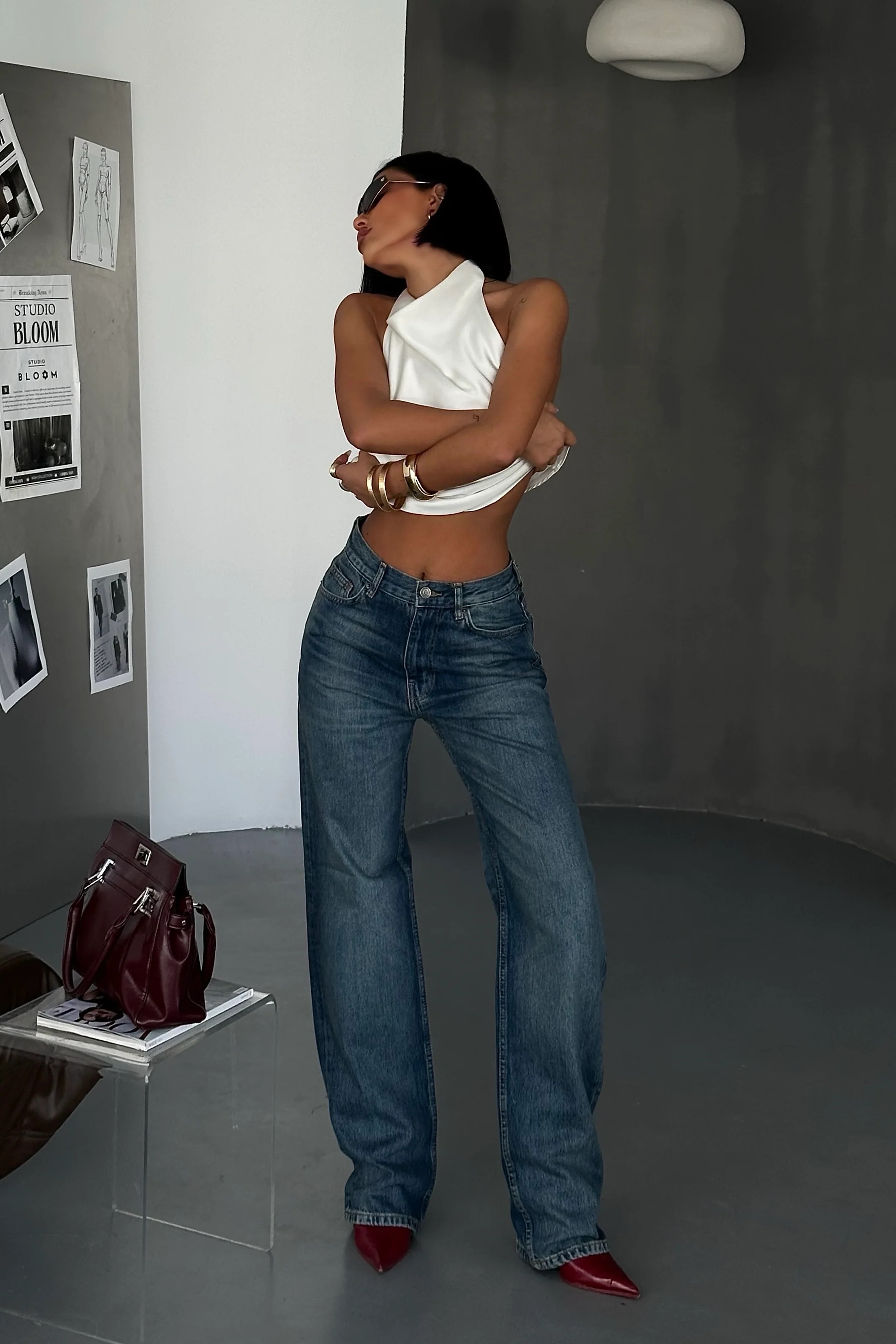 Classic Faded Blue Mid Rise Jeans – 100% Cotton, 33" Inseam | PIRAL | PIRAL