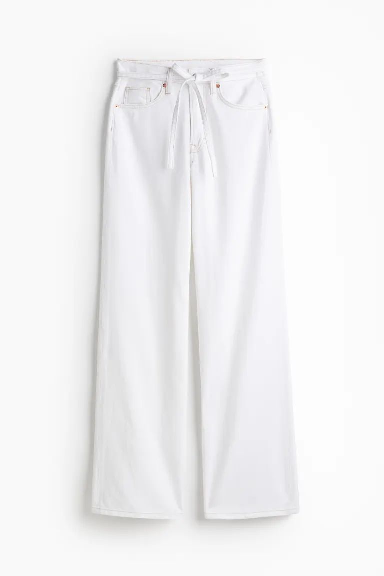 Feather Soft Wide High Jeans - White - Ladies | H&M US | H&M (US + CA)