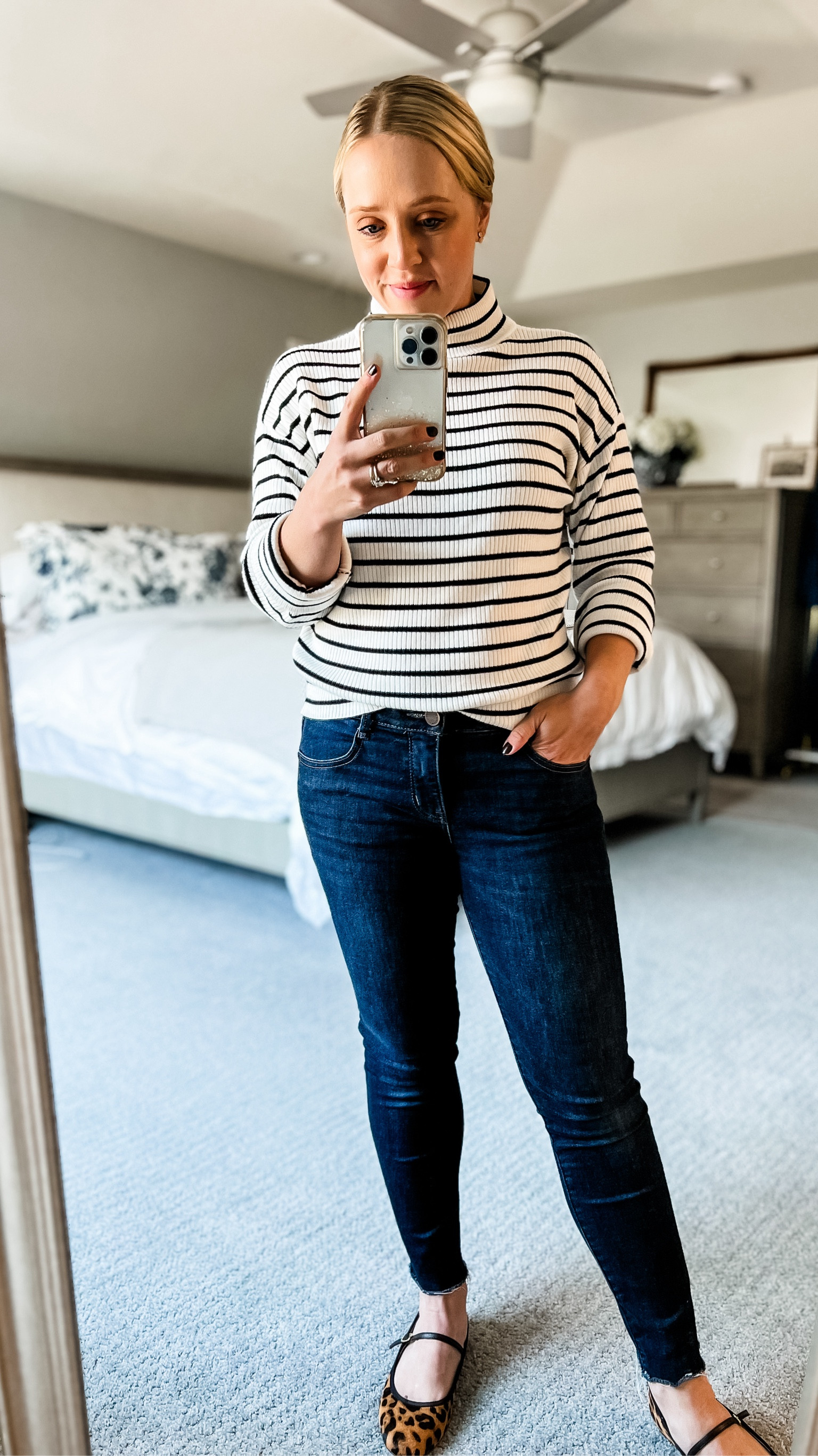 Casual fall outfit! Sized down to xs petite in this striped sweater and petite jeans are some of my favorite from wit & wisdom. I’ve had this pair for several years and they fit tts. Mary Jane’s fit tts.
Fall outfits, jeans, petite jeans, skinny jeans, sweaters, fall outfit. 

#LTKStyleTip #LTKFindsUnder100 #LTKSaleAlert