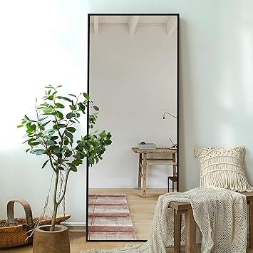 MIRUO Full Length, Floor Mirror Large Wall Mounted, Bedroom, Dressing Mirror Aluminum Alloy Thin ... | Amazon (US)