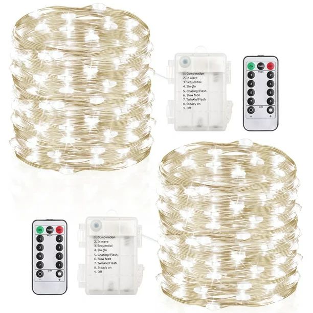 66 Feet 200 Led Fairy Lights Battery Operated with Remote Control Timer Waterproof Copper Wire Tw... | Walmart (US)