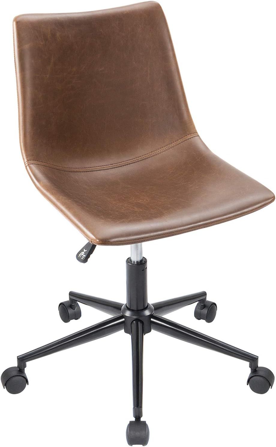 Furmax Mid Back Task Chair PU Leather Adjustable Swivel Office Chair Bucket Seat Armless Computer... | Amazon (US)