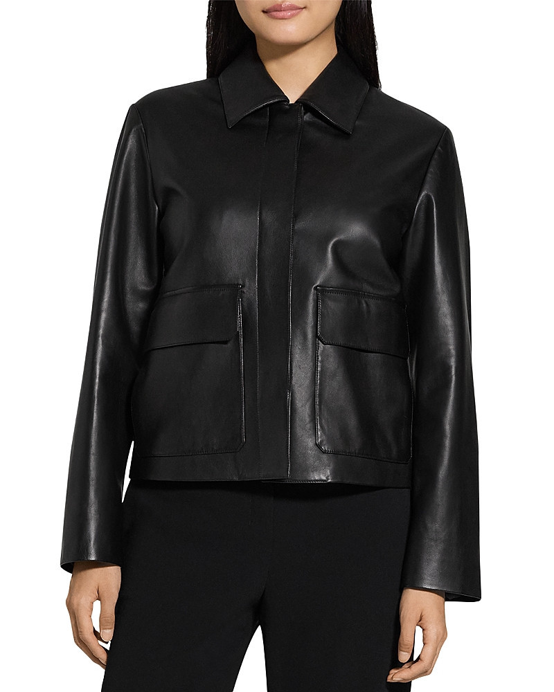 Theory Leather Boxy Jacket | Bloomingdale's (US)