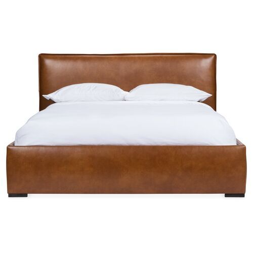 Rayna Leather Platform Bed | One Kings Lane