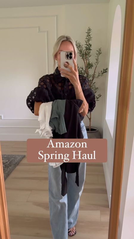 Amazon spring outfits. Everything fits true to size. If inbetween go down one size. 

Easter outfit, spring outfit, vacation outfit, Abercrombie jeans, high rise straight leg jeans, Abercrombie style, silk top, country concert outfit, workwear, airport outfit, everyday outfit, everyday style 

#LTKstyletip #LTKfindsunder100 #LTKtravel