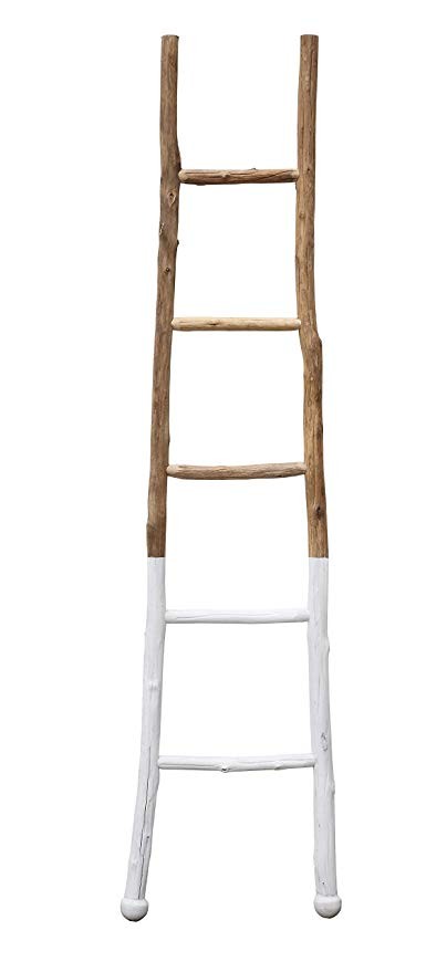 Creative Co-op Dipped Decorative Wood Ladder, White | Amazon (US)