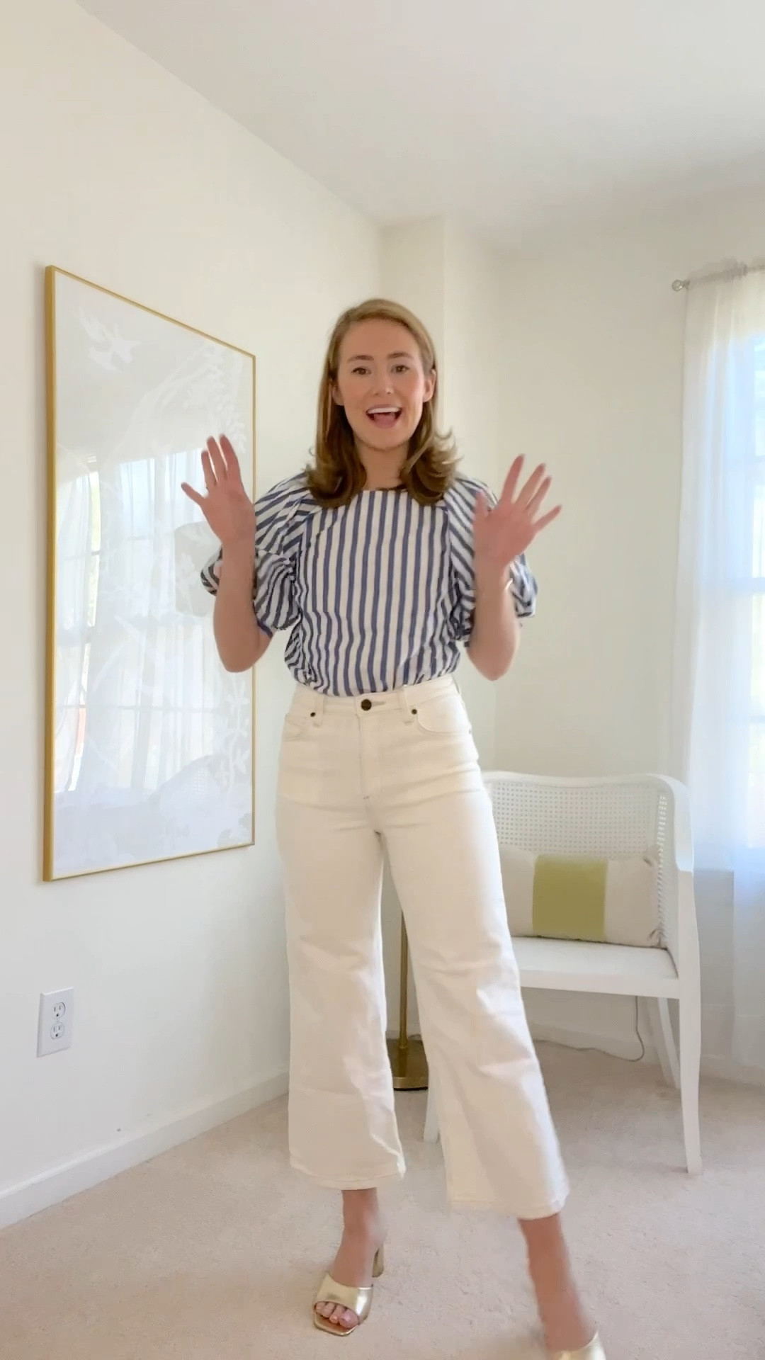 The blue striped top of my dreams! So classic. Wearing an XS!