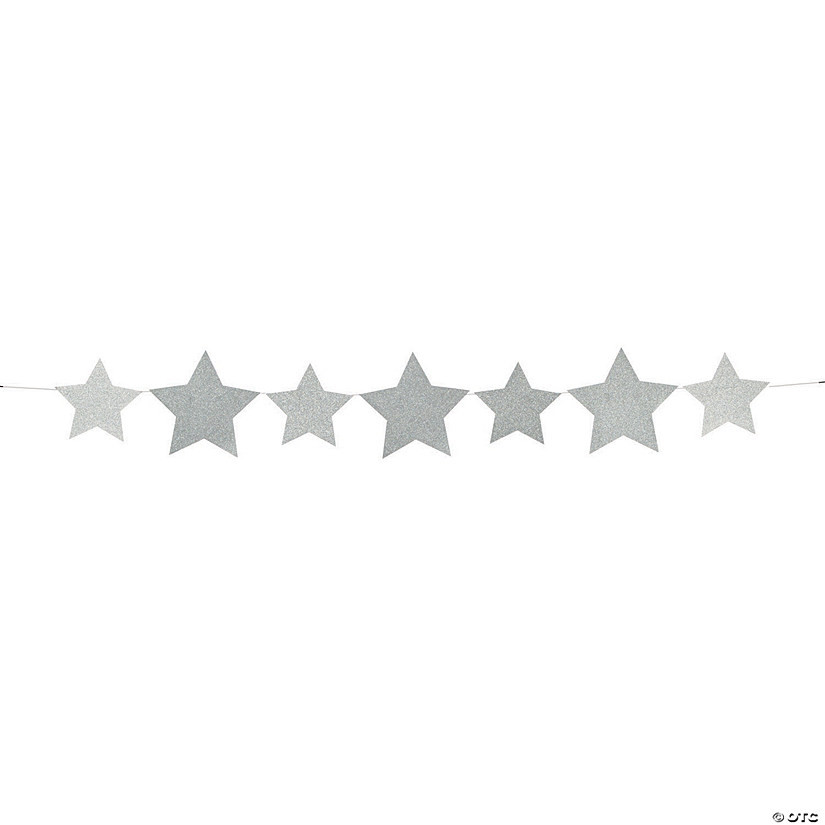 Silver Glitter Star Garland | Oriental Trading Company