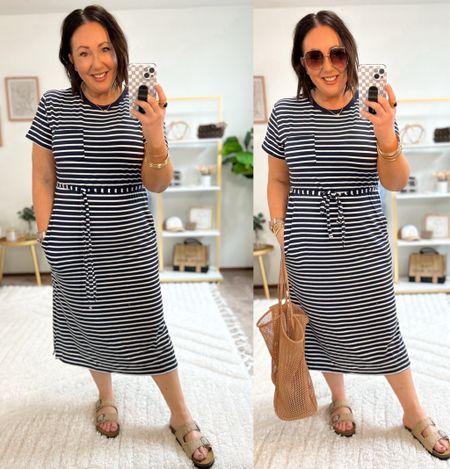 New belted knit dress at Walmart!  This is made of the softest and stretchiest material!  So comfy!  Fits tts. Size large in mine. This would be the perfect dress for a warmer vacay!  

#LTKmidsize #LTKSeasonal #LTKfindsunder50