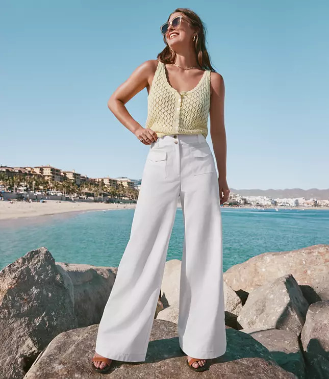 Patch Pocket Wide Leg Pants | LOFT