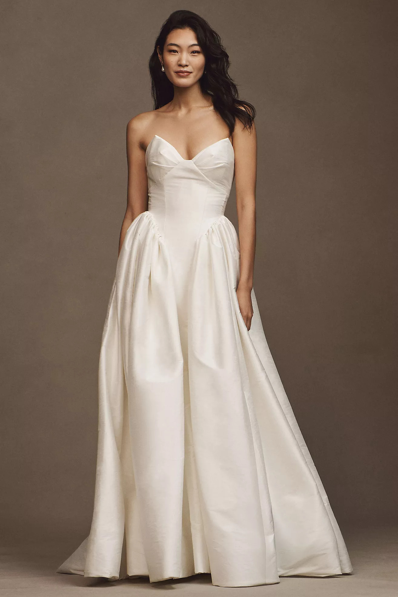 Willowby by Watters Ember Strapless Drop-Waist Dupioni Wedding Gown | Anthropologie (US)