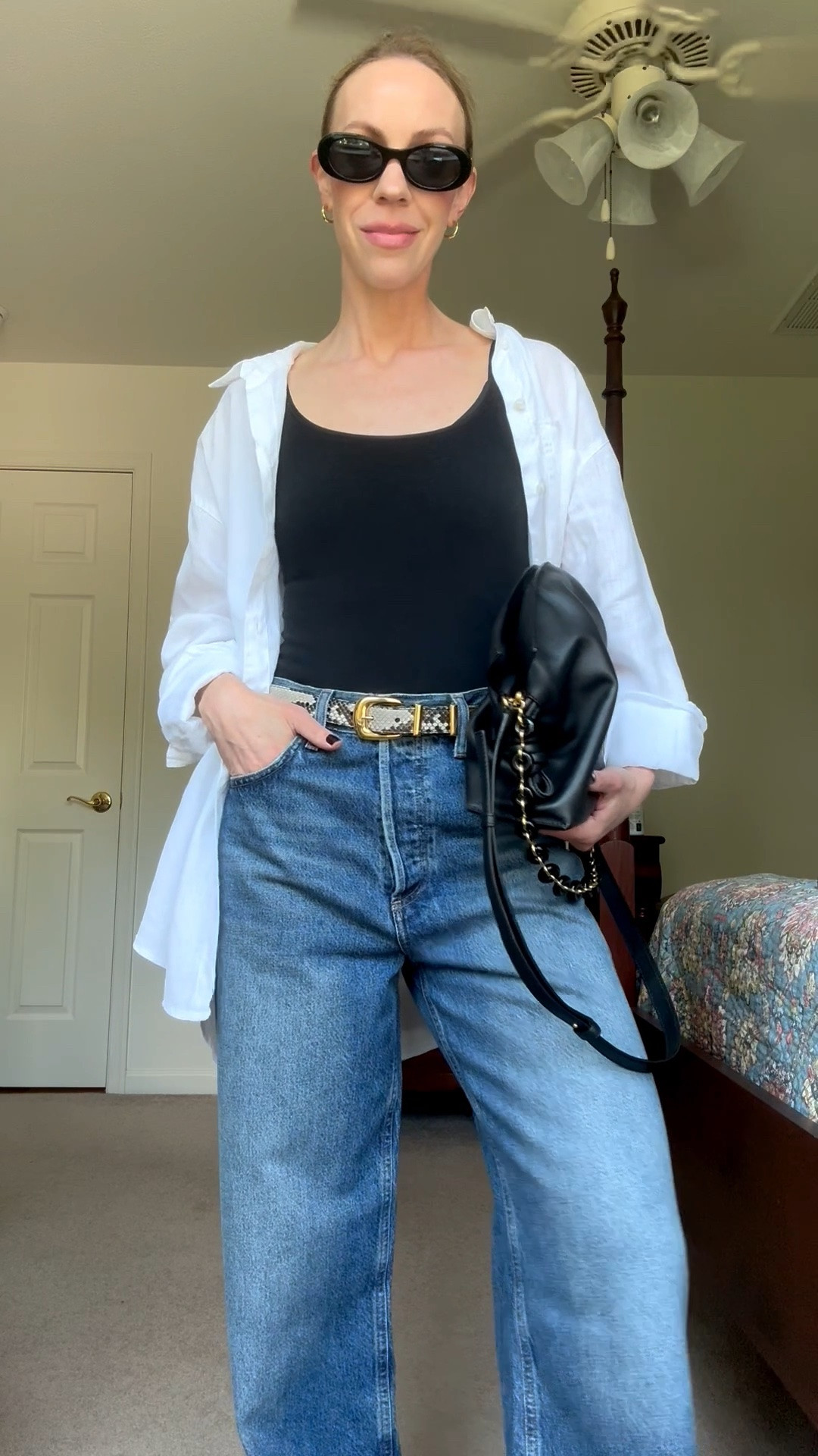 Late summer/early fall outfit, baggy low rise jeans, snakeskin belt, early fall outfits over 40

#LTKSeasonal #LTKSaleAlert #LTKOver40