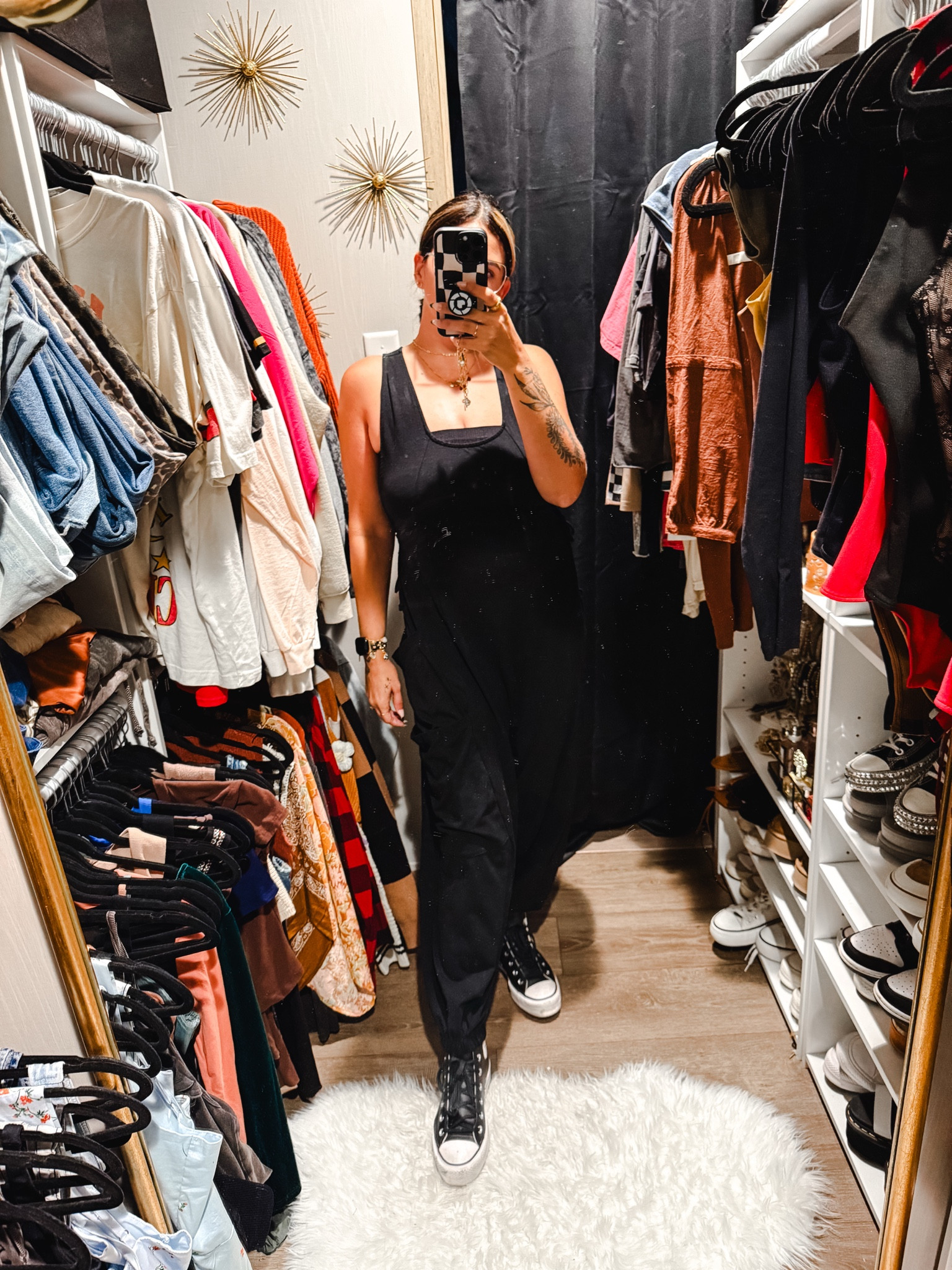 Another all black look for the salon! It’s been fun having to come up with these looks and adding in a little flair here and there. This jumpsuit is also so comfy and would be perfect for a Black Friday shopping look 

#LTKWatchNow #LTKFindsUnder50 #LTKCyberWeek