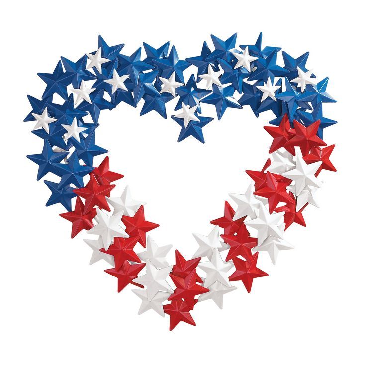 Collections Etc Patriotic American Flag-themed Star Wreath | Target