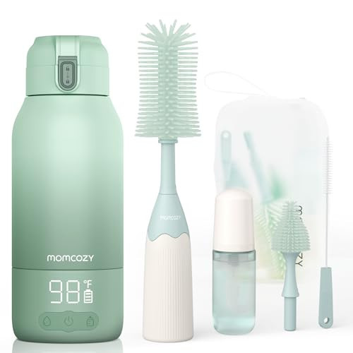 Momcozy Portable Milk Warmer for Travel & Bottle Brush Kit | Amazon (US)