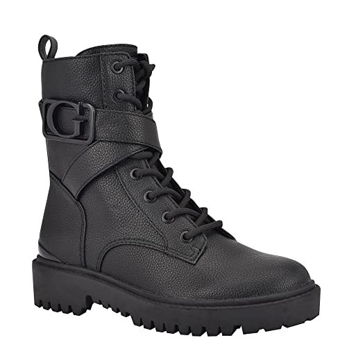 GUESS womens Orana Combat Boot, Black, 9.5 US | Amazon (US)