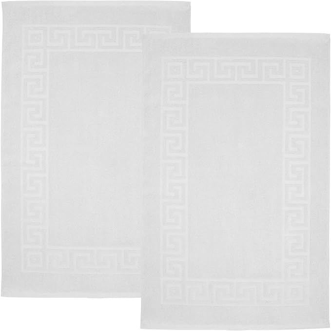 DAN RIVER Greek Bath Mat - White, 100% Ring Spun Cotton, Pack of 2, 20x32 inches, 800 GSM, Non-Sl... | Amazon (US)