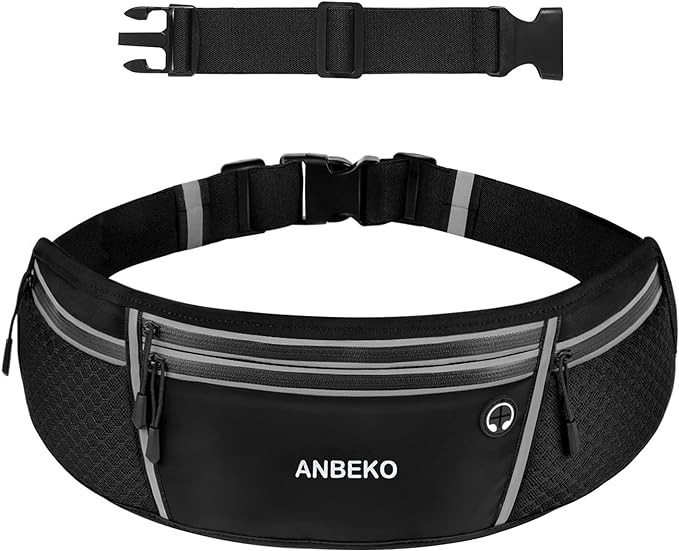 ANBEKO Running belt for Men Women with Extender, Large Capacity Runner Waist Pack with 4 Pockets,... | Amazon (US)