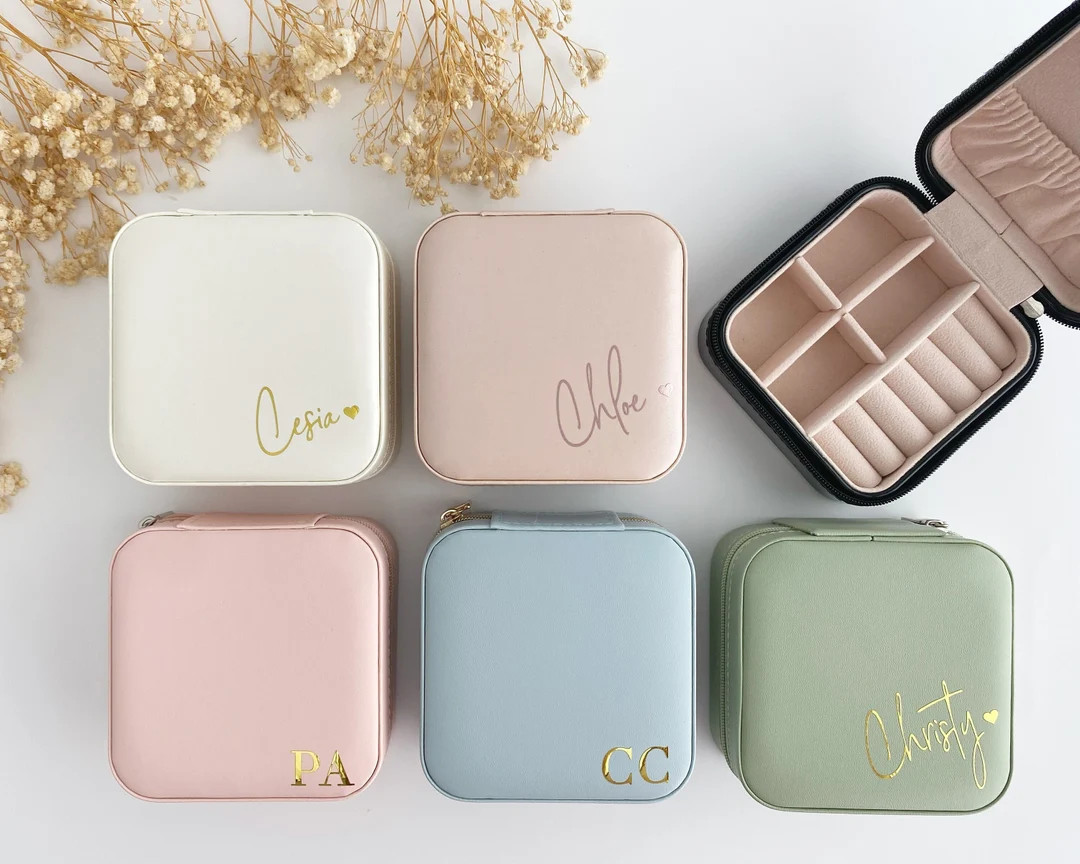 Personalized Jewelry Box Custom Jewelry Boxes Bridesmaid Jewelry Box Travel Jewelry Case, Custom ... | Etsy (US)