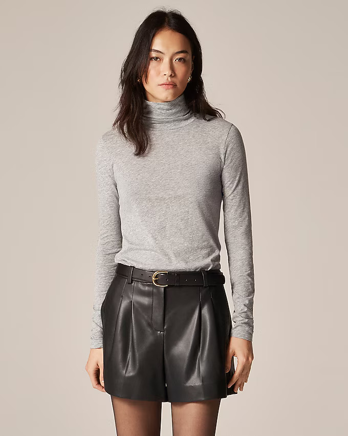 Feather jersey turtleneck | J. Crew US