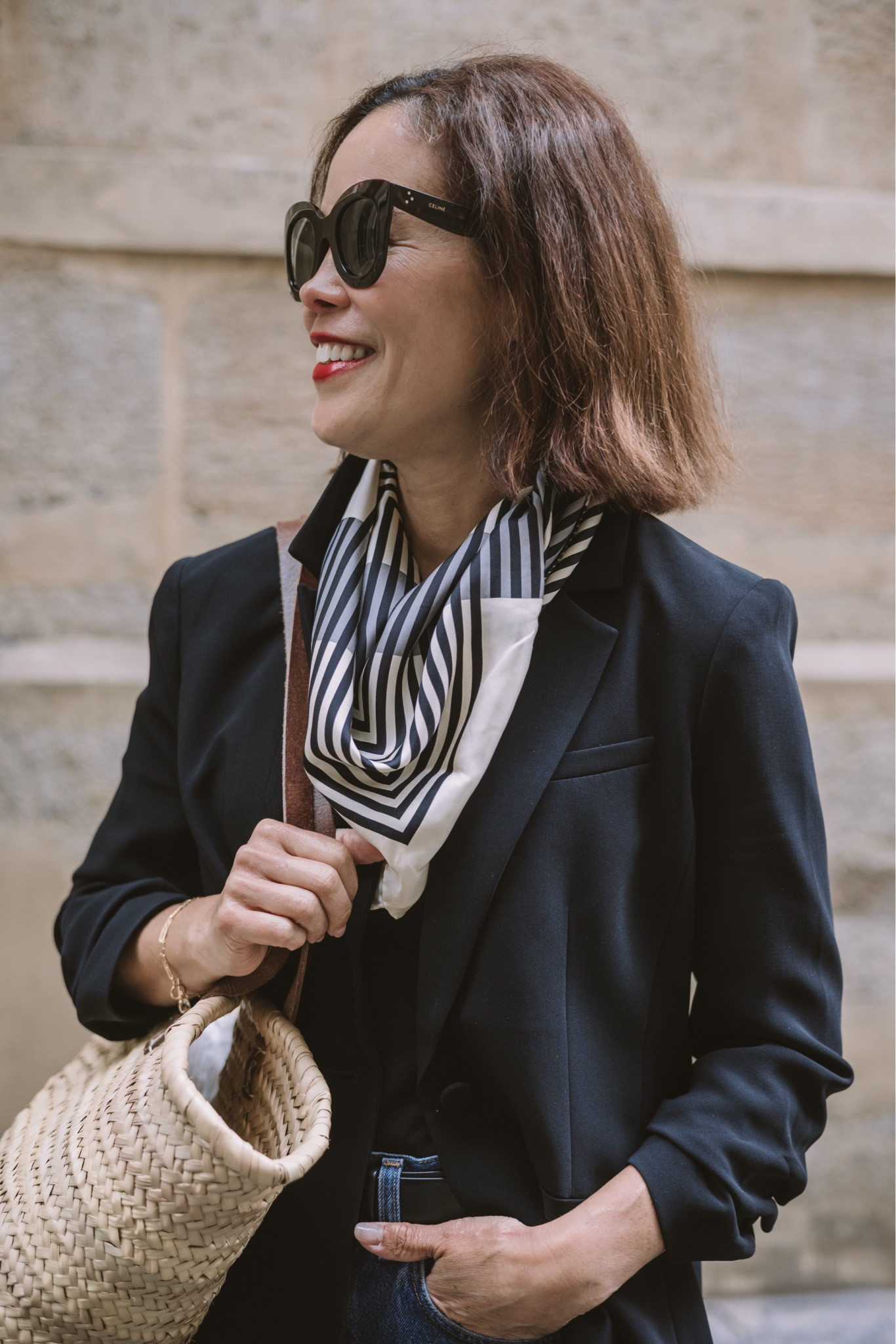 Fall Outfit
What to wear in Paris 
Stripe Scarf 
Cinq a Sept blazer- wearing size 6 
Agolde denim- fits true to size 
Jcrew vintage tee- wearing medium 

#LTKStyleTip #LTKOver40 #LTKTravel