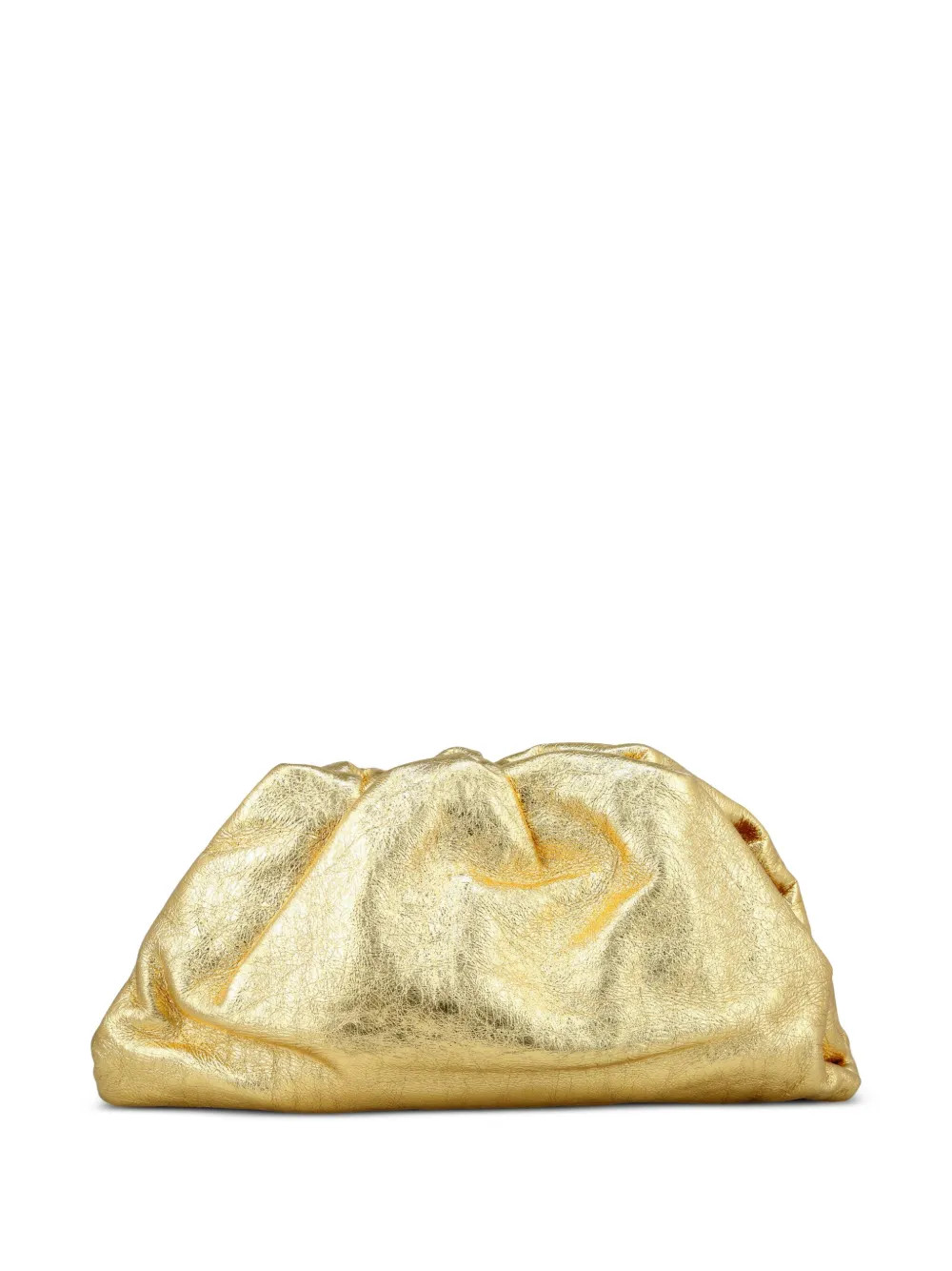 Bottega Veneta Pre-Owned Gathered Pouch Clutch | Gold | FARFETCH PH | Farfetch Global