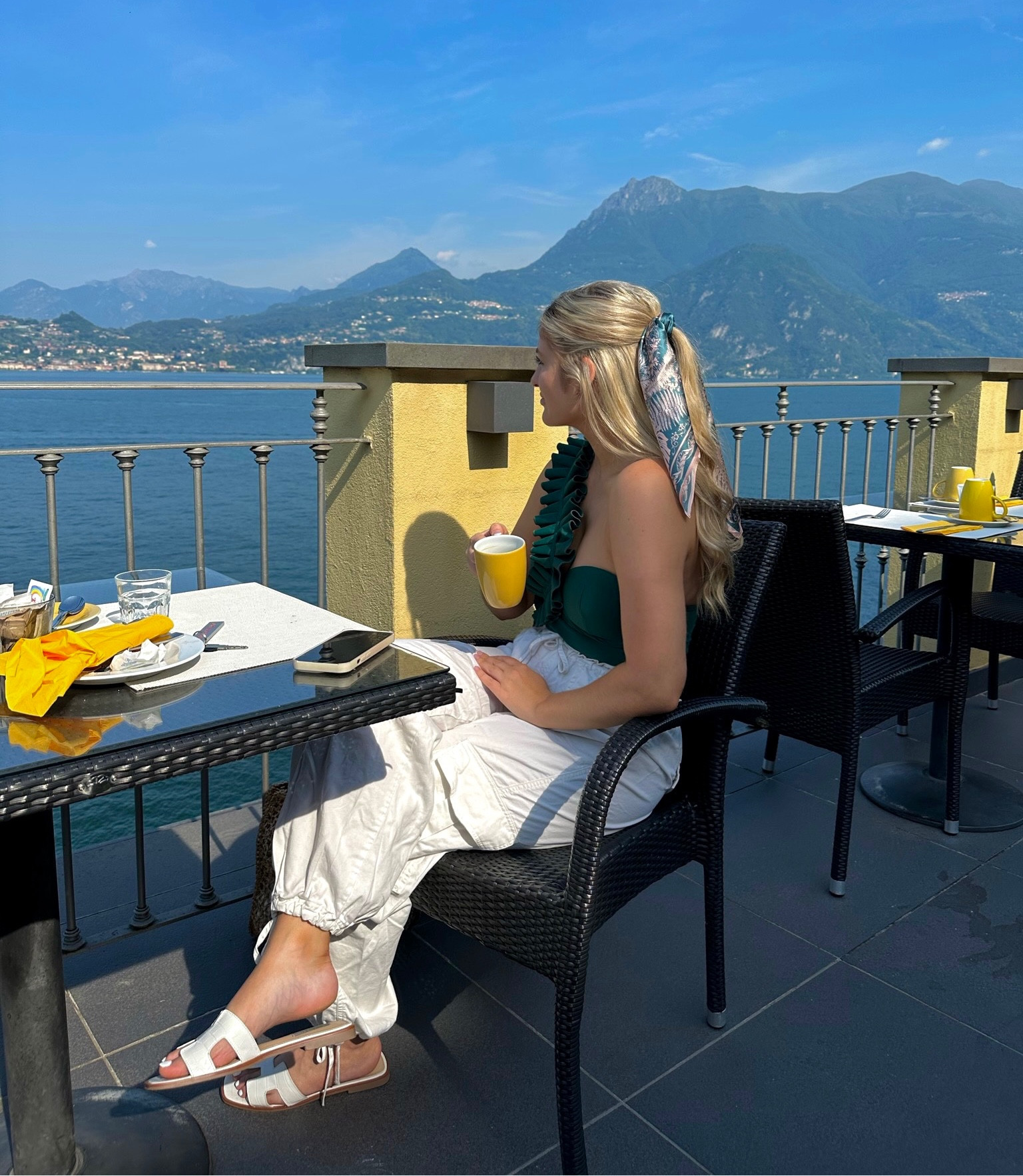 Lake Como Day Outfit - the top is actually a swimsuit!! Paired with Abercrombie pants and Steve Madden sandals. The great thing about this outfit is it can be worn on land and on water when you’re exploring around the lake. 

#LTKstyletip #LTKtravel #LTKswim