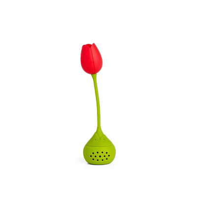 Ototo Tea infuser Red Tulip: Silicone, Dishwasher-Safe, Green & Red, 7.44" Height, Tea Maker Acce... | Target