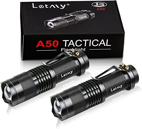 LETMY Tactical Flashlight, Super Bright LED Mini Flashlights with Belt Clip, Zoomable, 3 Modes, W... | Amazon (US)