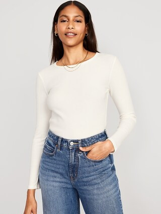 Plush Long-Sleeve Crew-Neck T-Shirt for Women | Old Navy (US)
