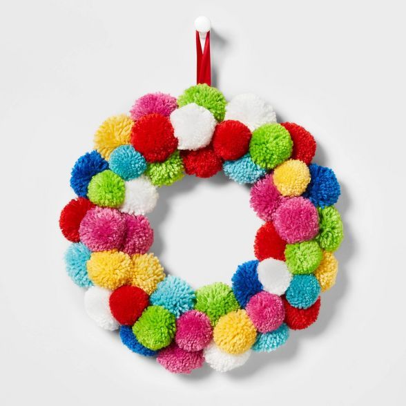 Pom Pom Wreath Brights - Wondershop™ | Target