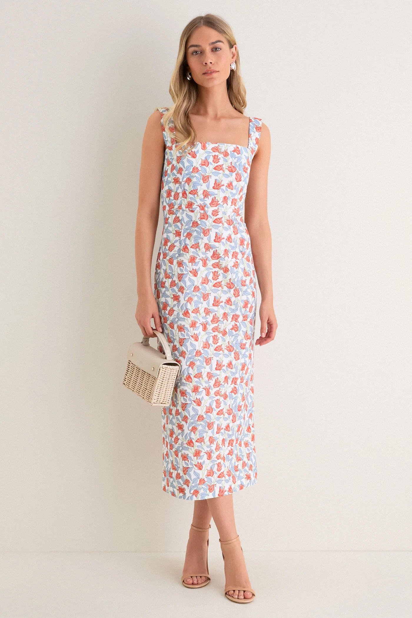 Red Bougainvillea Long Slip Dress | Tuckernuck (US)