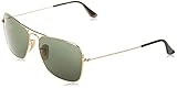 Ray-Ban RB3136 Caravan Square Sunglasses, Gold/Green, 55 mm | Amazon (US)