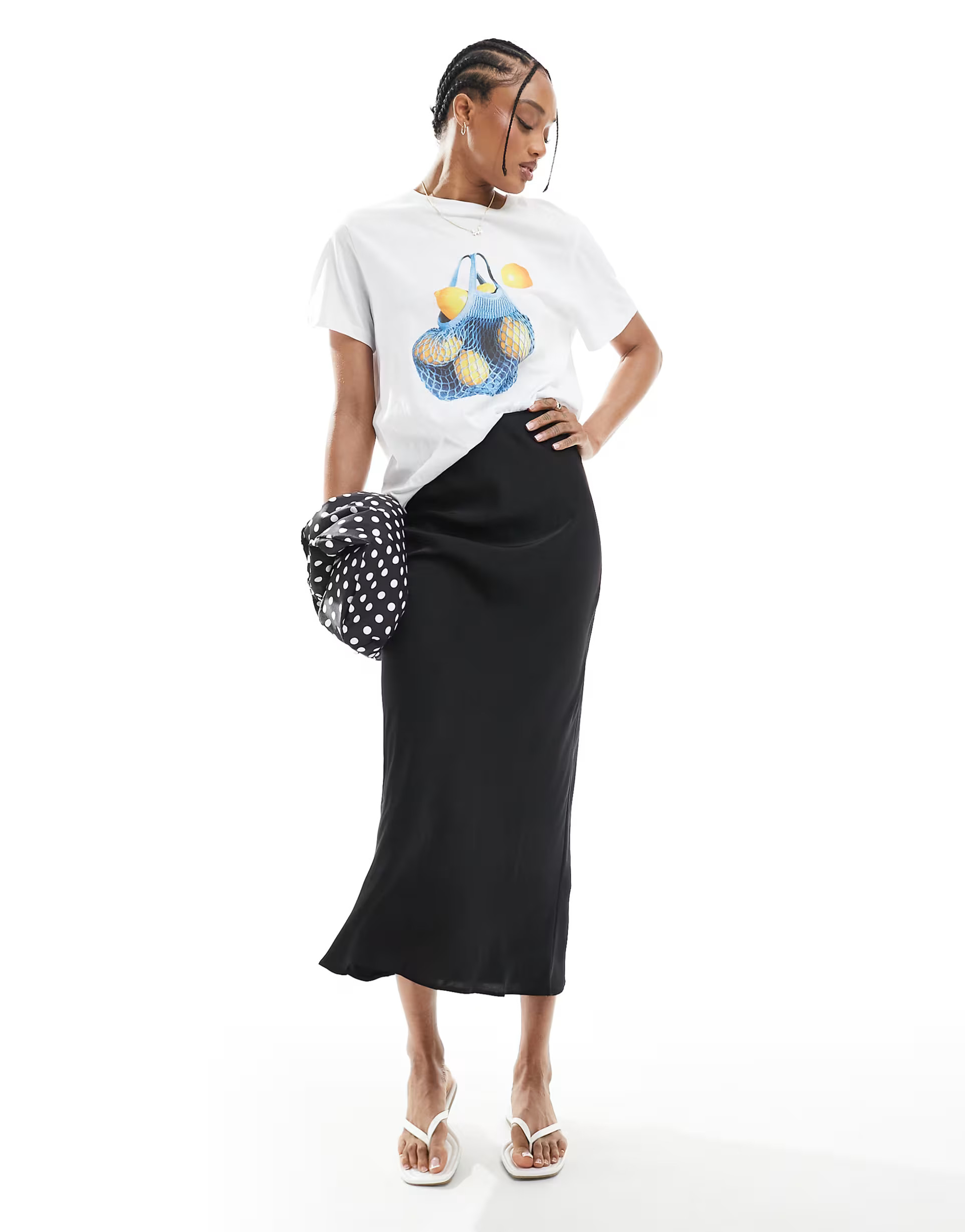 ASOS DESIGN Tall satin bias midi skirt in black | ASOS | ASOS (Global)