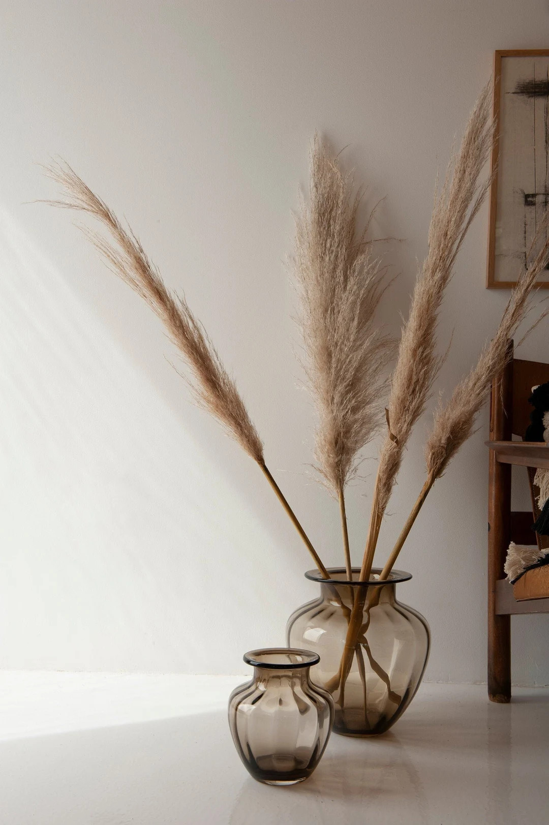 Dark Beige Glass Vase | Modern Glass Vase | Decorative Vase | Smoky Glass | Flower Vase | Minimal... | Etsy (US)