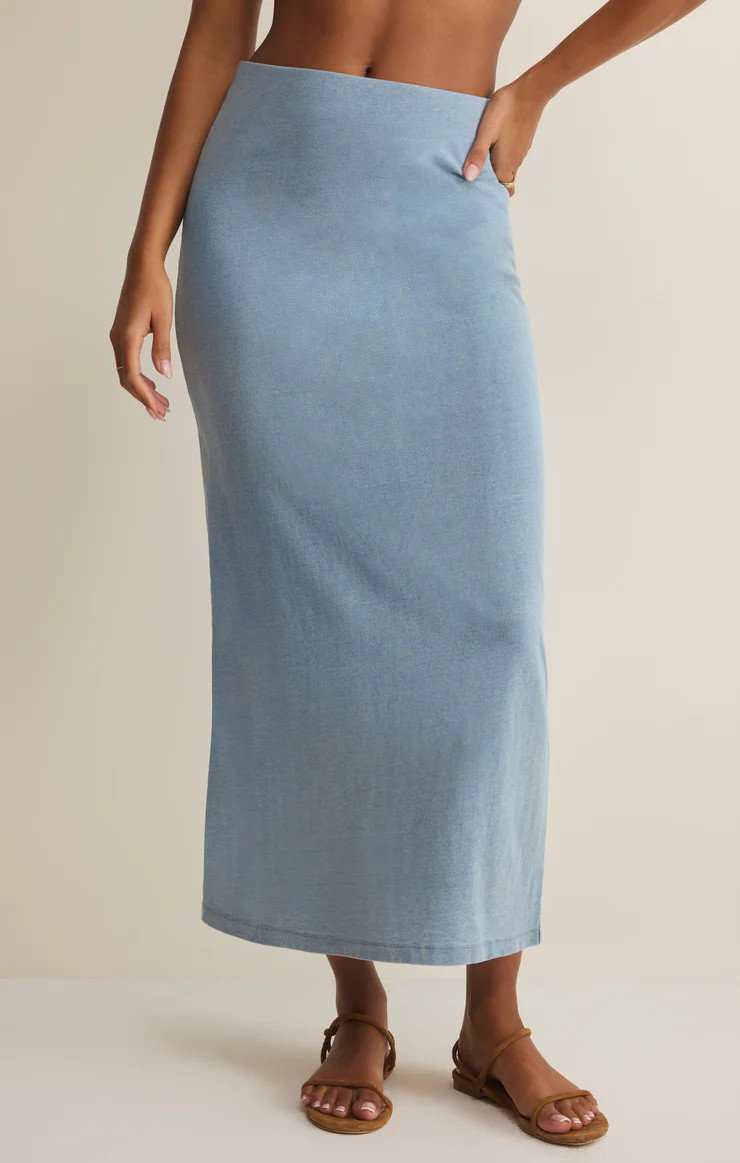 Gail Jersey Denim Midi Skirt | Z Supply