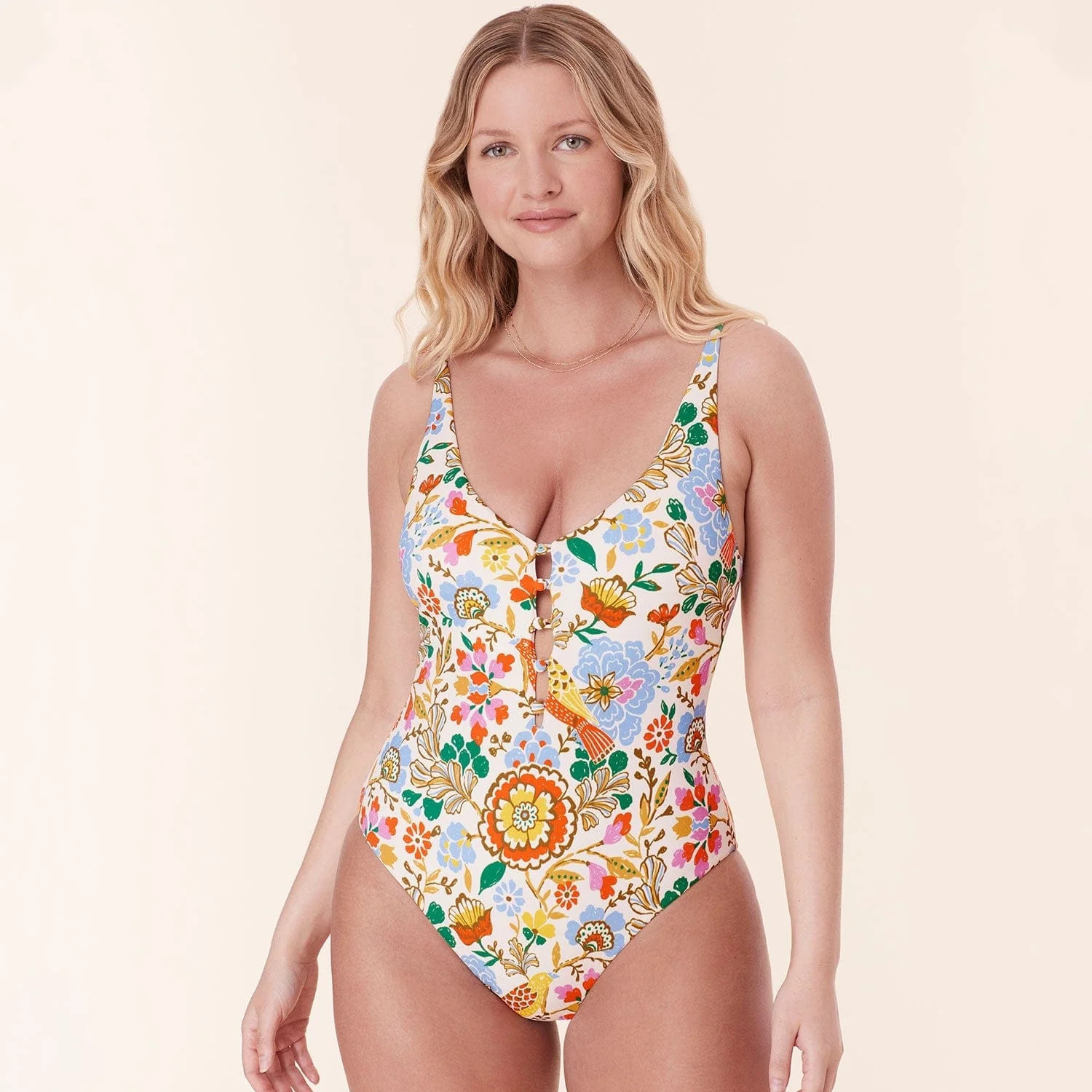 The Milos One Piece - Eco Nylon - Bird Floral - Classic | Sunshine Tienda