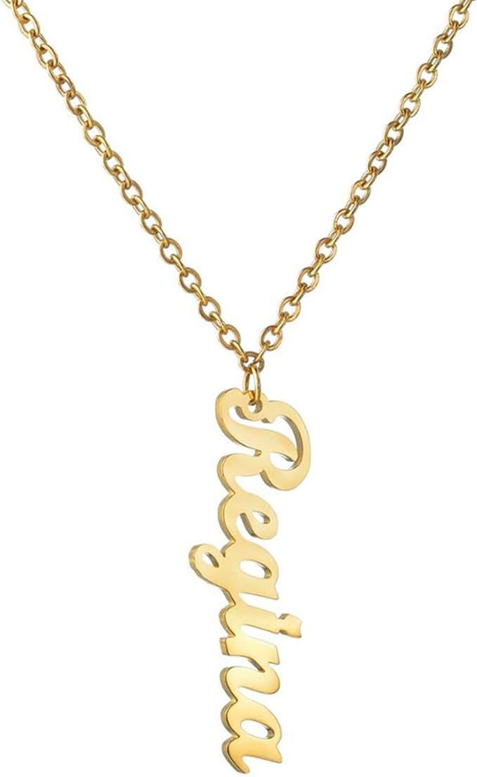 Flowshey Custom Name Necklace Personalized Gift 18k Gold Stainless Steel Gift Pendant Jewelry | Amazon (CA)