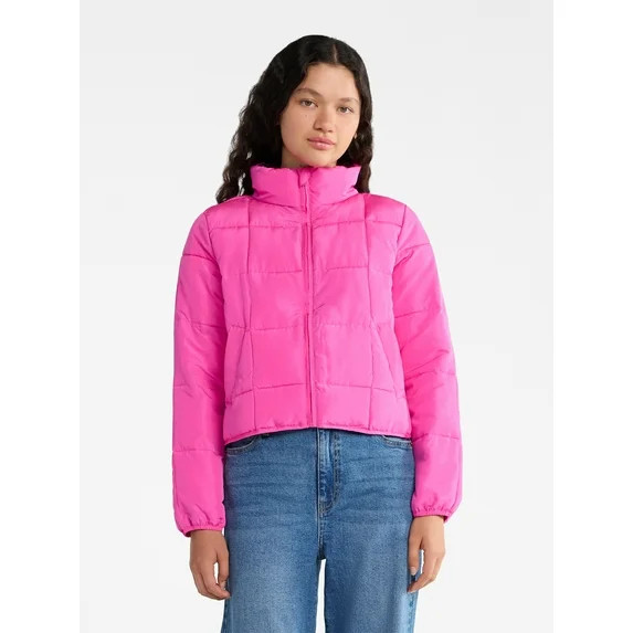 No Boundaries Packable Puffer Jacket, Women's and Women's Plus Sizes XS-4X | Walmart (US)