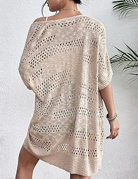 Zeagoo Lightweight Summer Crochet Cardigan for Women Short Sleeve Kimono Boho Oversized Open Fron... | Amazon (US)