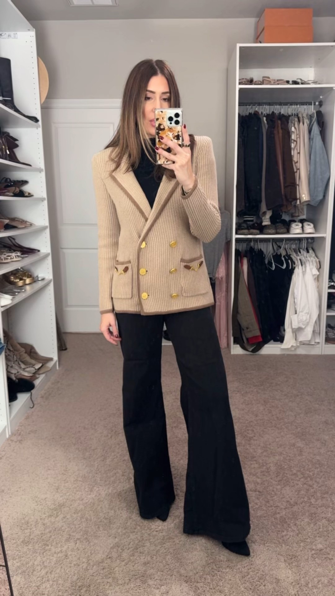 Size down in knit blazer, wearing XS. Size 26 in jeans 

#LTKSeasonal