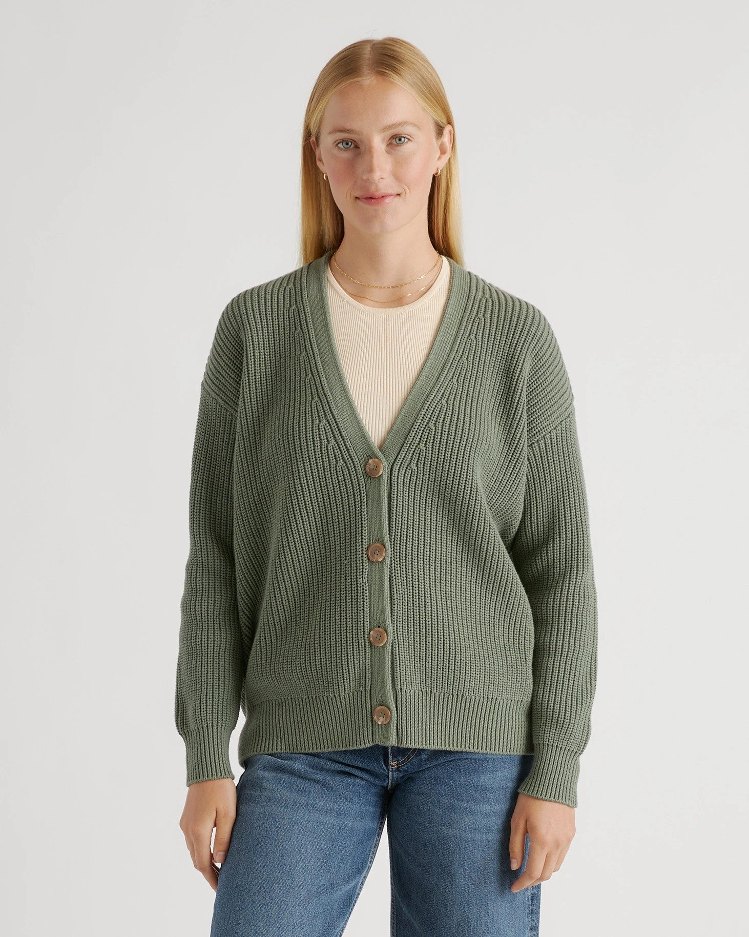 100% Organic Cotton Oversized Boyfriend Cardigan | Quince